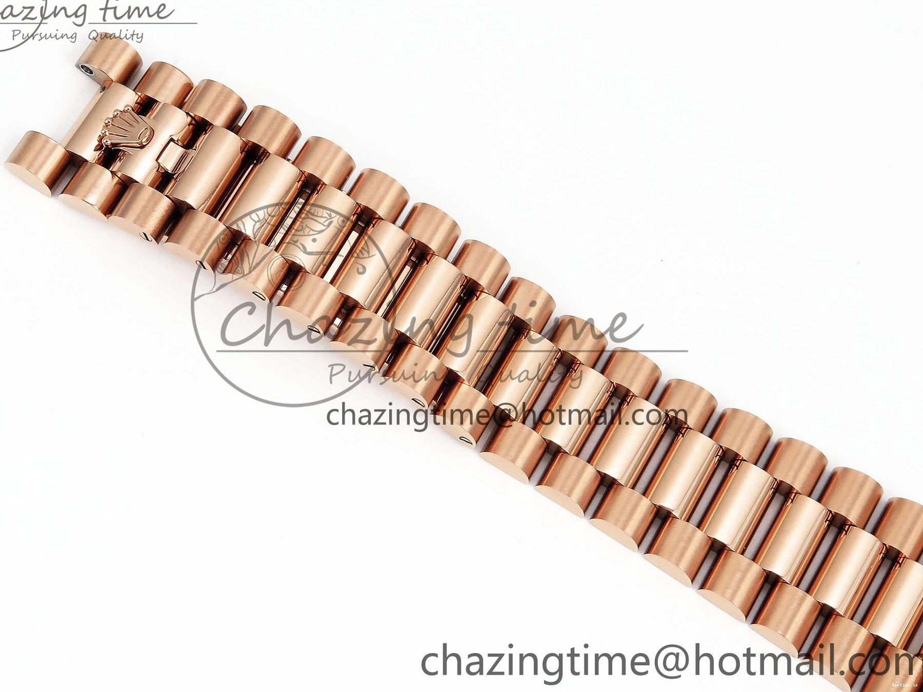 0109 OnTrend DayDate 40 RG JDF 904L Steel Silver Stick Dial on President Bracelet VR3255 V3 (Gain Weight) 1360